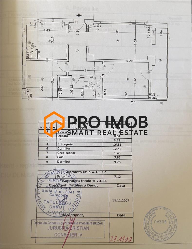 Apartament 3 camere cf 1 decomandat zona Centru